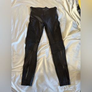 Spanx Faux Leather Moto Leggings in Black MP